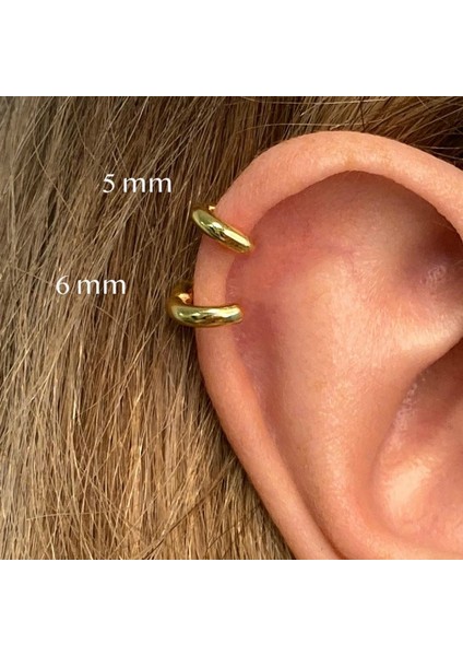 Gümüş Tarzı 10 mm 1 Çift Zarif Huggie Küpe Kıkırdak Küpeleri Altın Conch Küpeleri Küçük Helix Küpeleri Tragus Küpeleri (Yurt Dışından)