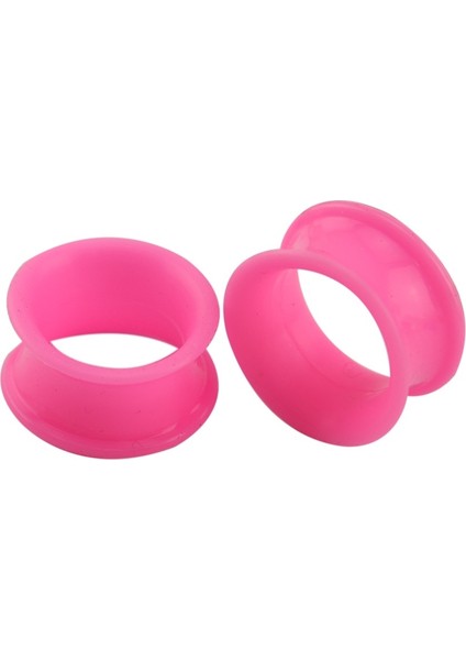 Pembe Tarzı 25 mm Çok Renkli Silikon Esnek Ince Kulak Tıkacı Çift Flared Deri Tüneller Kulaklıklar Kulak Gerdirici Genişletici Piercing (Yurt Dışından)