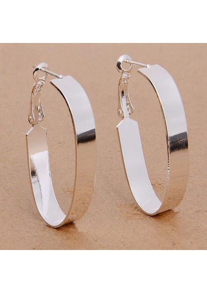 No.2 Boyutu 925 Gümüş Dikdörtgen Şekilli Sallantılı Küpe Stil Seçiniz (Yurt Dışından)