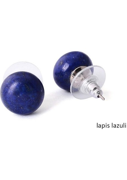Mavi Stil Kadınlar Için Doğal Taş Boncuk Küpe Aksesuarları Pembe Kristal Doğal Taş Boncuk Küpe Sağlık Kristal Top Küpe (Yurt Dışından)