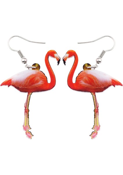 Kadınlar Için Akrilik Flamingo Küpe Desenli Damla Asılı Hayvan Takıları Moda Aksesuarları Şık Hediyeler (Yurt Dışından) fiyatları