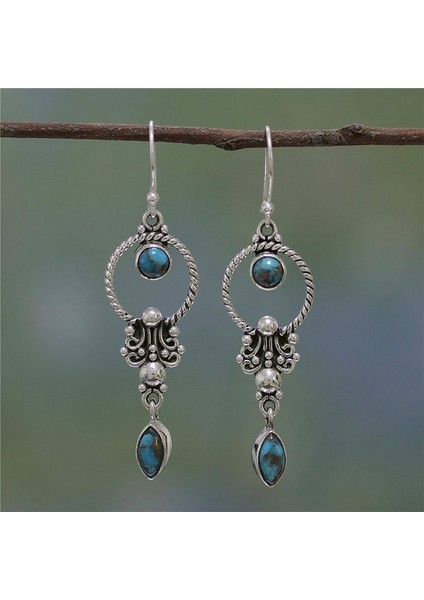 Turkuaz Tarzı Vintage Küpe Wometerling Gümüş Sallantılı Küpe Beyaz Safir Küpe Turkuaz Takı Doğal Aytaşı Küpe Uzun Küpe Boho Küpe Taş Küpe Turkuaz Küpe Kadınlar Için (Yurt Dışından) fiyatları