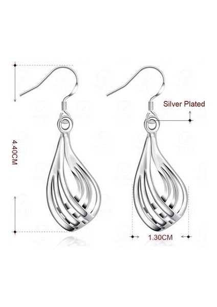 Gümüş Tarzı Kadınlar Için Gümüş Damla Dalga Küpe Hediye (Yurt Dışından) modelleri