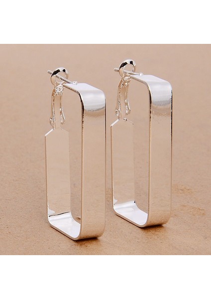 No.7 Boyutu 925 Gümüş Dikdörtgen Şekilli Sallantılı Küpe Stil Seçiniz (Yurt Dışından) indirimleri