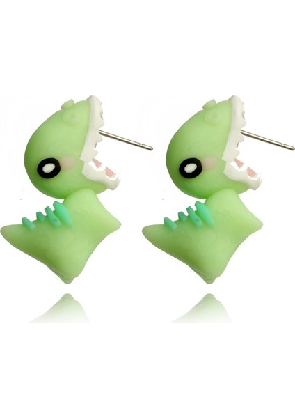 Dinozor Yeşili 1 Çift Polimer Kil Sevimli Unicorn Küpe Dinozor Küpeler Kadınlar Için Moda Takı El Yapımı 3D Pegasus Atı Küpe Kızlar Çocuklar Hediye (Yurt Dışından)