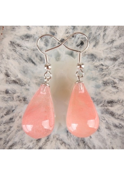 Kiraz Kuvars 1 Çift Mor Ametist Berrak Kuvars Lapis Lazuli Turkuaz Gül Kuvars Opal Obsidyen Jaspis Damla Konik Boncuk Kanca Küpe (Yurt Dışından)