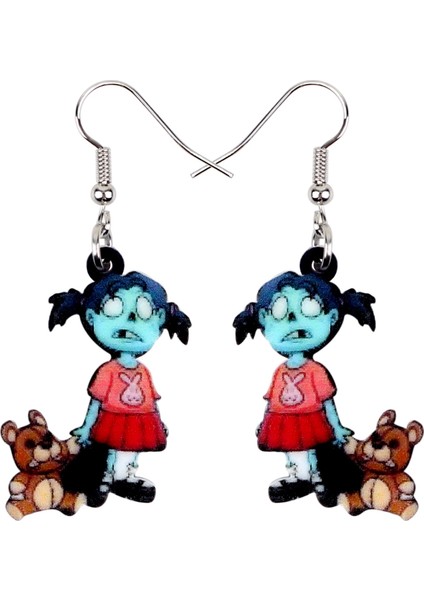 Mavi Stil Kadın Kızlar Için Halloween Korkunç Gülümseme Oyuncak Zombi Küpe Dangle Hoops Punk Takı Parti Kostümleri Hediye Şıklıklar (Yurt Dışından)