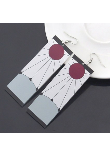 A.. Demon Slayer Kimetsu Yaiba Akrilik Küpe Anime Ürünleri Tanjiro Kamado Takı Hediye (Yurt Dışından)