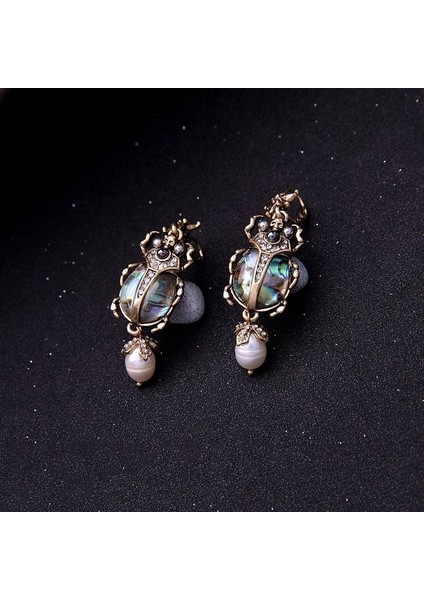 Inci Kadın Moda Yeni Yaratıcı Betsey Johnson Retro Alaşım Yıldız Böcek Kafatası Inci Küpe Nadir Takı Dung Böcek Küpeleri (Yurt Dışından) modelleri