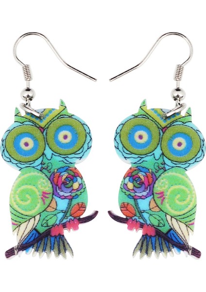 Yeşil Stil Kadın Kız Çocuklar Için Sevimli Baykuş Kuşu Küpe Damla Askı Moda Karikatür Hayvan Takı Hediyeler Şirin (Yurt Dışından)