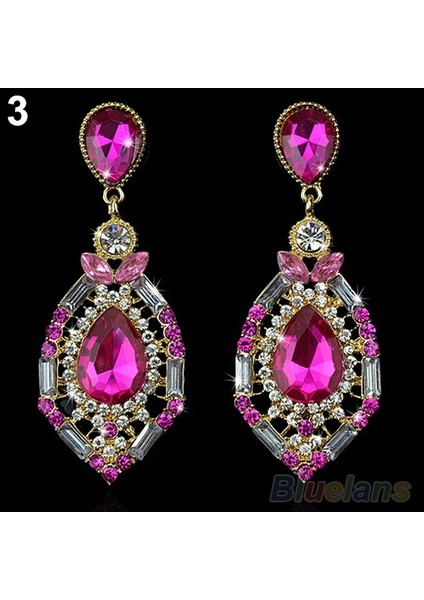 Pembe Tarzı Kadın Lüks Şık Sahte Taşlı Büyük Düşen Küpe Vintage Küpeler (Yurt Dışından) fiyatları