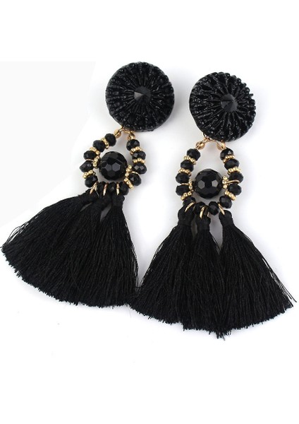 Mavi Stil Etnik Taşlı Küpe Kadınlar Küpe Kırmızı Mavi Siyah Bohem Boncuklu Asılı Küpe Retro Mücevherler (Yurt Dışından) modelleri