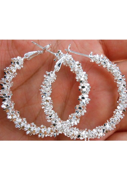 Moda Kadın Takı 925 Ayar Gümüş Kaplama Yıldızlar Halka Küpe Sallantılı Sıcak (Yurt Dışından)