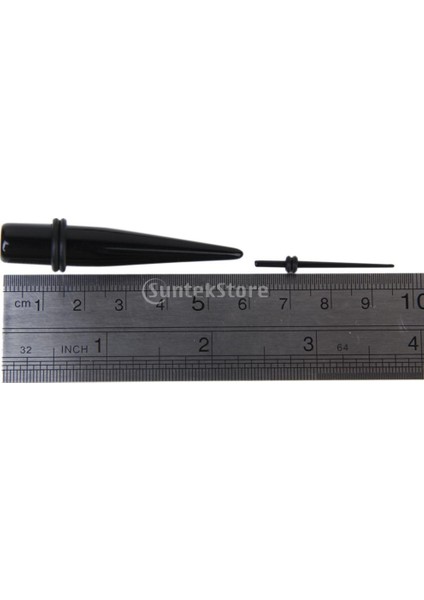 Siyah Stil 10 Çift Siyah Düz Akrilik Kulak Genişletici Taper Gerdirme Fişleri 00G-16G (Yurt Dışından) fırsatları