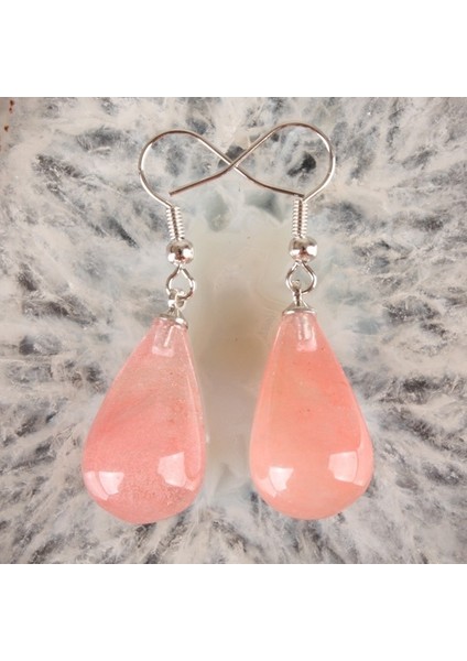 Kiraz Kuvars 1 Çift Ametist Açık Kuvars Lapis Lazuli Turkuaz Gül Kuvars Opal Obsidyen Jasper Damla Konik Boncuk Kanca Küpe (Yurt Dışından)