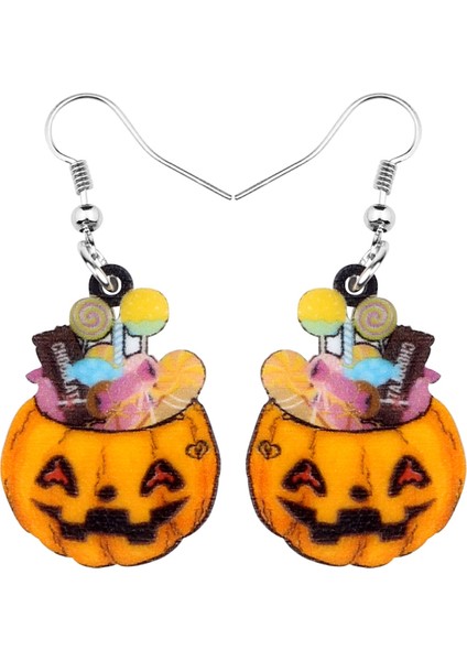 Sarı Stil Kızlar Kadınlar Gençler Için Akrilik Cadılar Bayramı Anime Siyah Kedi Yavrusu Balkabağı Küpe Damla Küpe Festival Takı Şanslar Hediye Aksesuar (Yurt Dışından)