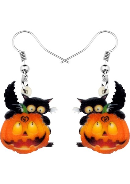 Sarı Stil Kızlar Kadınlar Gençler Için Akrilik Cadılar Bayramı Anime Siyah Kedi Yavrusu Balkabağı Küpe Damla Küpe Festival Takı Şanslar Hediye Aksesuar (Yurt Dışından) fırsatları