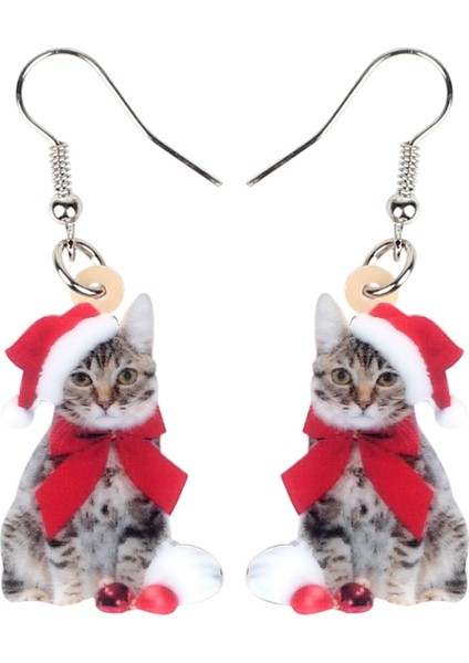 Gri Tarzı Kadın Kız Çocuklar Için Sevimli Hayvan Takı Kedi Yavrusu Küpe Damlama Dangle Şık Noel Kedi Kedi Takı Aksesuarları Hediye Parti Şık Akrilik (Yurt Dışından) modelleri