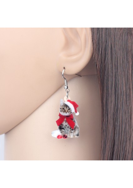 Gri Tarzı Kadın Kız Çocuklar Için Sevimli Hayvan Takı Kedi Yavrusu Küpe Damlama Dangle Şık Noel Kedi Kedi Takı Aksesuarları Hediye Parti Şık Akrilik (Yurt Dışından) fırsatları