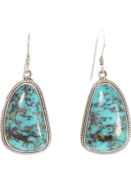 Gümüş Tarzı Kadın Takı Gümüş Turkuaz Taşlı Kanca Küpe Parti Hediyeleri (Yurt Dışından)