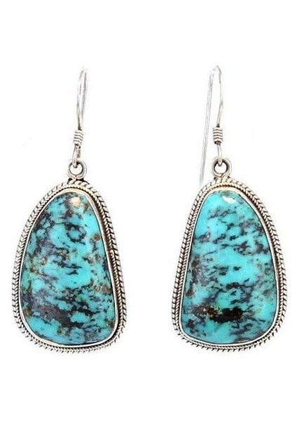 Gümüş Tarzı Kadın Takı Gümüş Turkuaz Taşlı Kanca Küpe Parti Hediyeleri (Yurt Dışından) modelleri