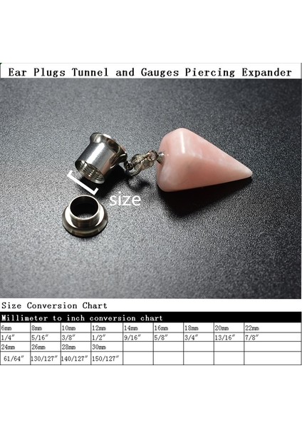 Beyaz Stil 6 mm 1 Çift Opsiyonel Doğal Yeşim Konik Asma Saddle Fleş Tünel Kulak Takıları Kulak Tüneli Genişletici Vücut Piercing Takıları (Yurt Dışından)