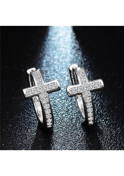 925 Ayar Gümüş Moda Kadın Haç Şekilli Küpe (Yurt Dışından)
