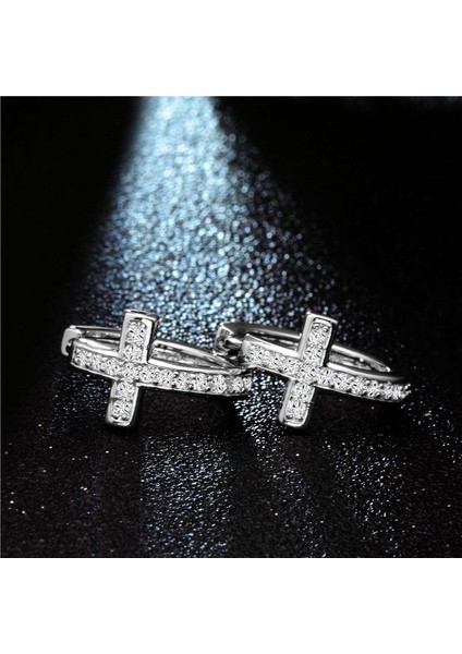 925 Ayar Gümüş Moda Kadın Haç Şekilli Küpe (Yurt Dışından) modelleri