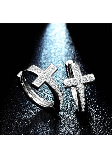 925 Ayar Gümüş Moda Kadın Haç Şekilli Küpe (Yurt Dışından) fırsatları