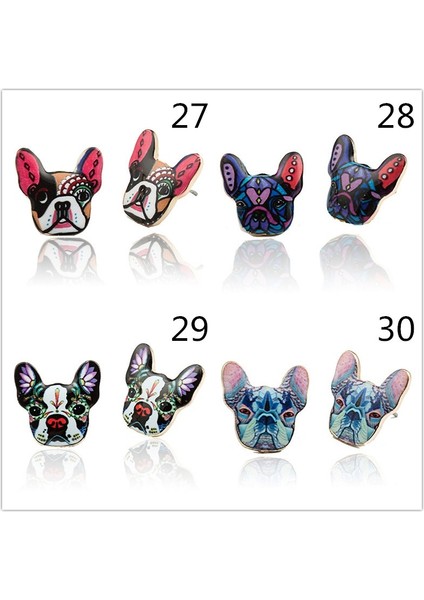 No.28 Boyutu Sevimli 3D Baskı Kedi Köpek Zarif El Yapımı Küpe (Yurt Dışından)