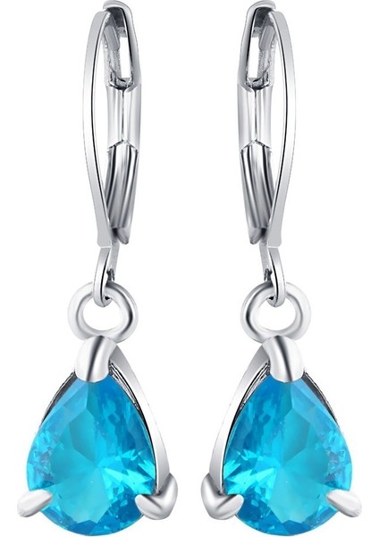 Siyah Stil Kadın Moda Gümüş Taşlı Küpe Halka Küpe Asma Küpe Düğün Takısı (Yurt Dışından) modelleri