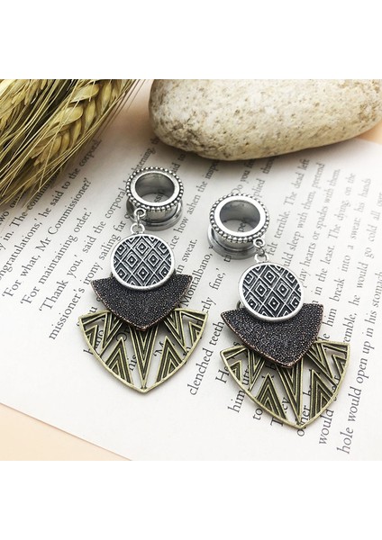 14 mm Paslanmaz Çelik Vida Asma Küpe Tüneller Geometrik Şekil Kulak Genişletme Piercing Kulak Takıları Kulak Tüpü Kulak Tıkaçları Beden Takıları (Yurt Dışından) fiyatları