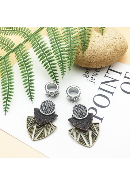 14 mm Paslanmaz Çelik Vida Asma Küpe Tüneller Geometrik Şekil Kulak Genişletme Piercing Kulak Takıları Kulak Tüpü Kulak Tıkaçları Beden Takıları (Yurt Dışından) modelleri