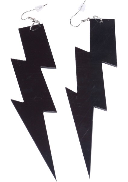 Siyah Stil Süper Floresan Akrilik Şimşek Punk Küpe Performans Şarkıcı Gece Kulübü Takı (Yurt Dışından)