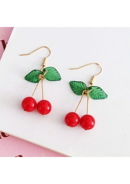 Öğrenciler Için Güzel Kız Kiraz Meyve Şekilli Kulak Kanca Küpe Takı (Yurt Dışından)