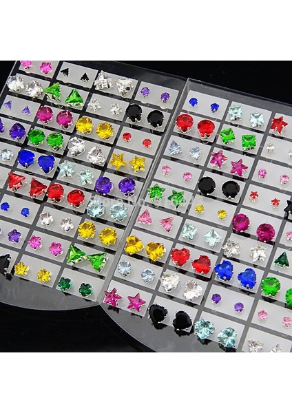 3m-7m Mix Kalp Yıldız Yuvarlak Kare Kübik Zirkonya Paslanmaz Çelik Moda Küpe Kadın Erkek Takı Lotları A331 (Yurt Dışından)