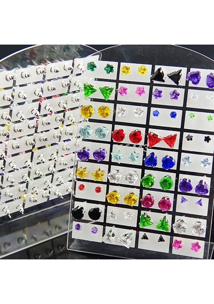 3m-7m Mix Kalp Yıldız Yuvarlak Kare Kübik Zirkonya Paslanmaz Çelik Moda Küpe Kadın Erkek Takı Lotları A331 (Yurt Dışından) fırsatları