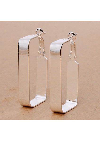 No.3 Boyutu 925 Gümüş Dikdörtgen Şekilli Sallantılı Küpe Stil Seçiniz (Yurt Dışından) fırsatları