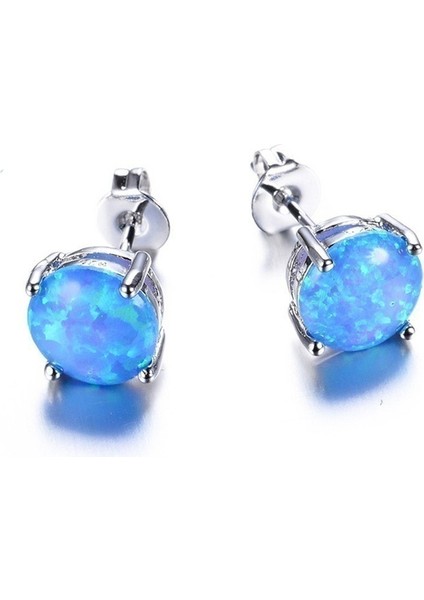 Yeşil Stil 6mm Moda Takı Zarif Yuvarlak 5 Renkli Ateş Opal Gümüş Kadın Küpe - Alışveriş Yapmak Için Tıklayın (Yurt Dışından) fiyatları