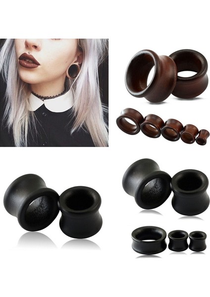 Kahverengi Tarzı 18 mm 1 Çift Oyuk Kulak Tıkaçları ve Tüneller Büyük Boy Kulak Tünel Küpeleri Kulak Genişletici Ahşap Genişletici Beden Delme Ölçüleri (Yurt Dışından) fiyatları