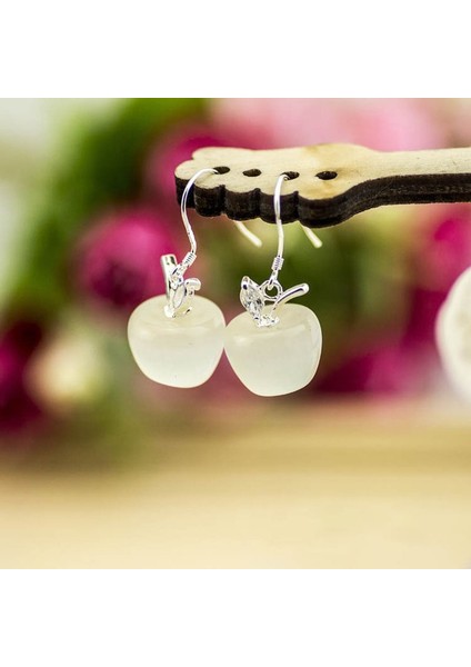 Beyaz Stil Küpe Kadınlar Için Elma Desenli Küpe Takı Hediye (Yurt Dışından)