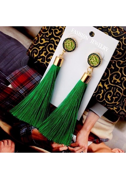 Pembe Tarzı Kadınlar Için Bohem Uzun Püsküllü Sallantılı Küpe Parti Takı Aksesuarı (Yurt Dışından) indirimleri