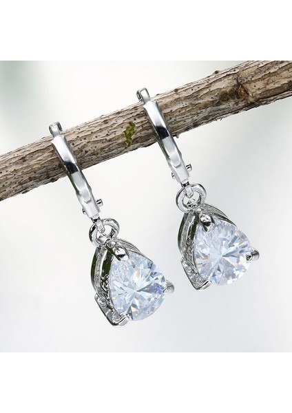 Siyah Stil Kadın Moda Gümüş Taşlı Küpe Halka Asma Küpe Düğün Takı (Yurt Dışından) modelleri