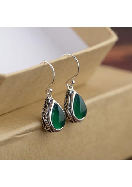 Kırmızı Stil Kadınlar Için Moda Gümüş Küpe Zümrüt Yakut Taşlı Kristal Kalp Kanca Küpe Damla Küpe (Yurt Dışından) modelleri