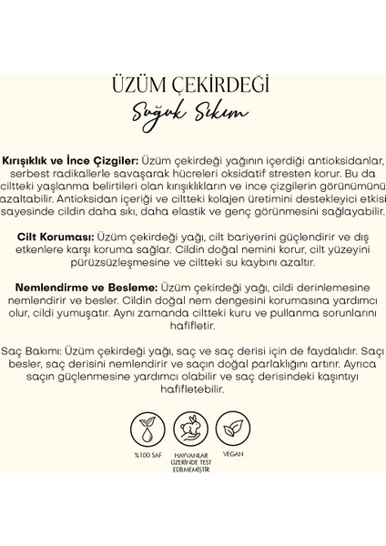 Üzüm Çekirdeği Yağı - Soğuk Sıkım (50 ml)