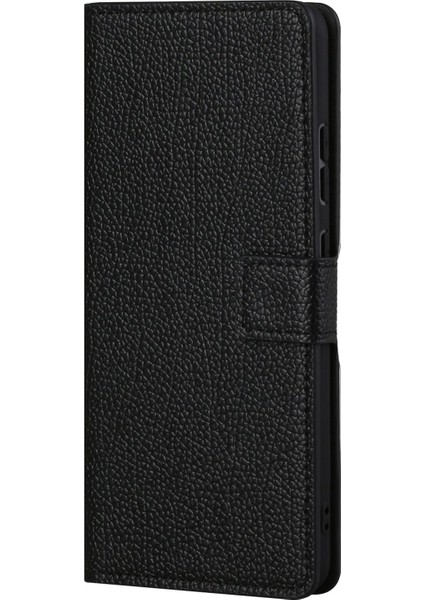 Xiaomi Redmi Için Note 12 Pro 4g/11 Pro 4g (Mediatek)/note 11 Pro 5g (Qualcomm) Litchi Cilt Stand Deri Cüzdan Kılıf Damla Geçirmez Manyetik Toka Cep Telefonu Koruyucu Kabuk Black (Yurt Dışından) modelleri