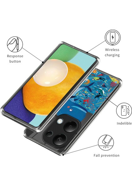 Xiaomi Redmi Note 13 Pro 4g Tpu Telefon Kılıfı Imd Desen Baskı Arka Kapak-Balina Için (Yurt Dışından) modelleri