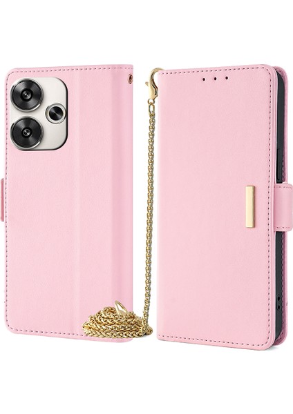 Xiaomi Poco F6 5g Crossbody Kılıf Rfıd Engelleme Cüzdan Pu Deri Katlanır Halkalı Telefon Kılıfı Kapak-Pembe (Yurt Dışından)