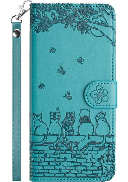 Xiaomi Redmi Note 13 Pro 4g Manyetik Telefon Kılıfı Duvar Kedileri Desen Baskılı Deri Kapak-Mavi Için (Yurt Dışından) fırsatları
