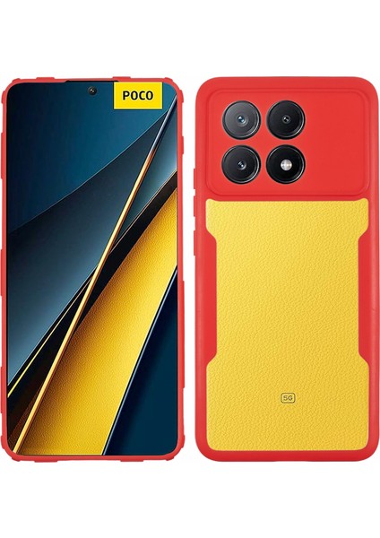 Xiaomi Poco X6 Pro 5g Kılıf Akrilik+Tpu Pet Ekranlı Şeffaf Telefon Kapağı Film-Kırmızı (Yurt Dışından)